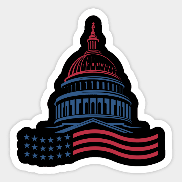 Capitol Building Sticker by D's Tee's